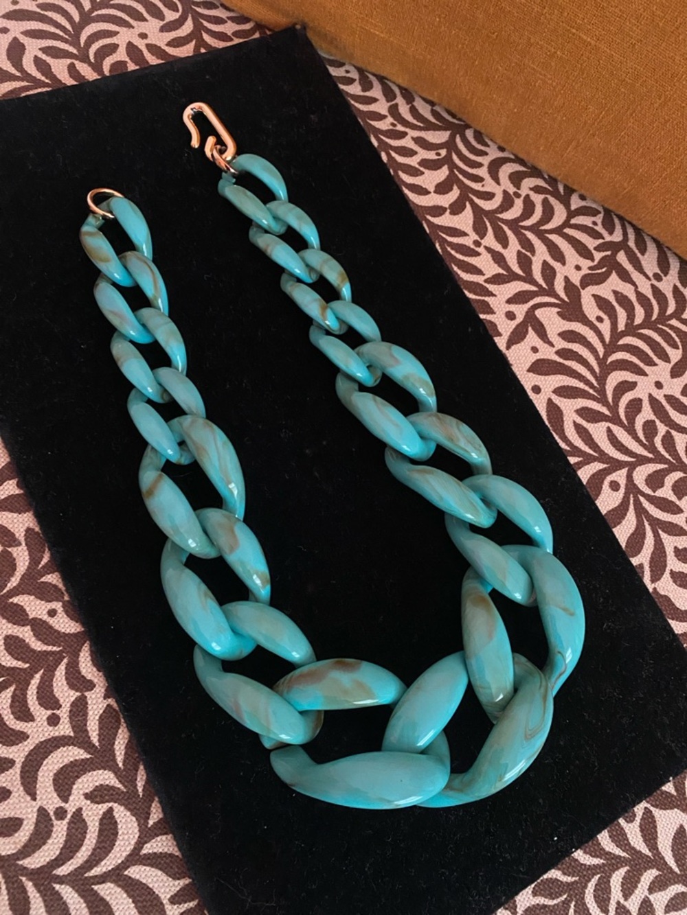 Bold Chunky Blue Green Chain Necklace Acrylic – Statement Piec
